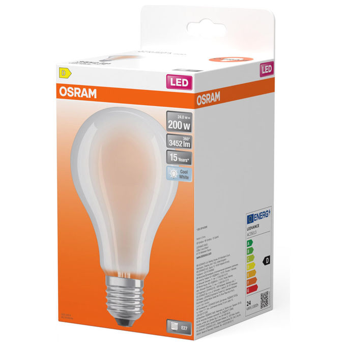 Osram, Lampadina Led Star Classic A, 24W 4000K, E27, 3452 Lumen, Bianco Freddo