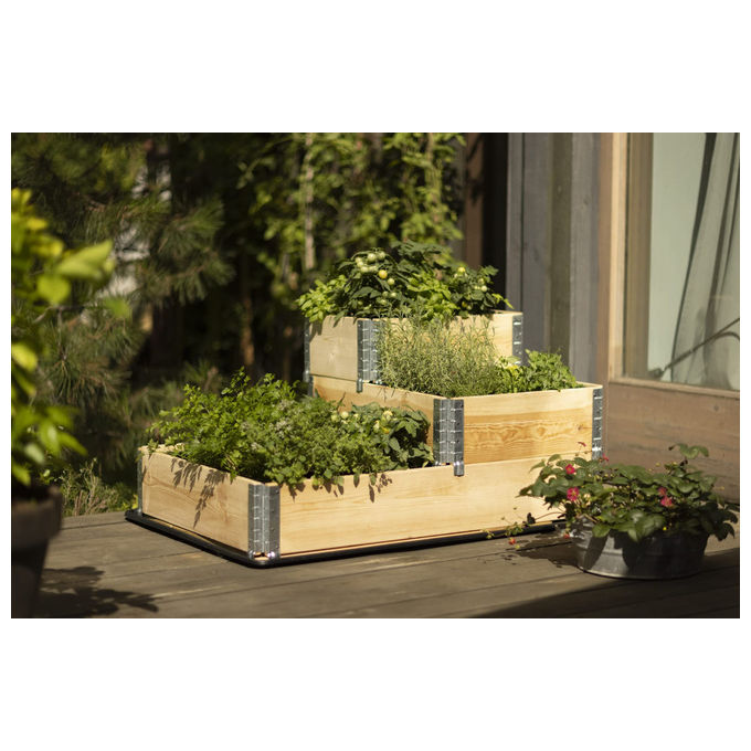 Upyard STEPPED BED Aiuola Rialzata a 3 Livelli Modulare 120x80 cm Legno Nordico PEFC colore Naturale