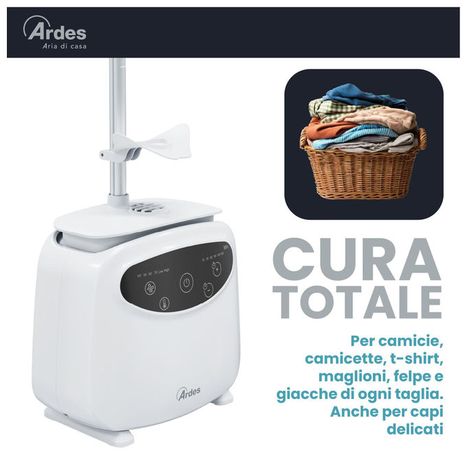 Ardes ARMST02D Blowy D Stiratrice Verticale Automatica per Camicie 1400 W 4 Temperature 2 Velocita' Timer 180 min colore Bianco