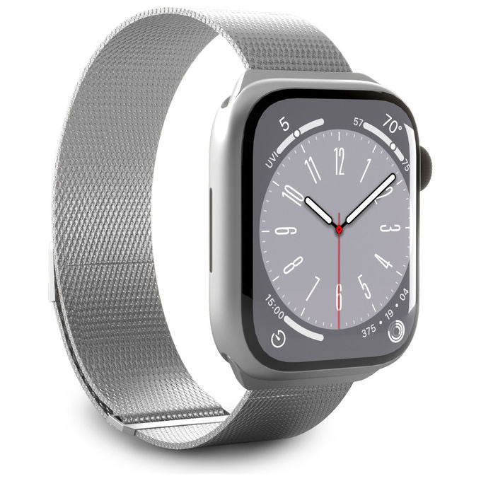 Puro, Cinturino per Apple Watch 38-40-41mm in acciaio milanese, Argento