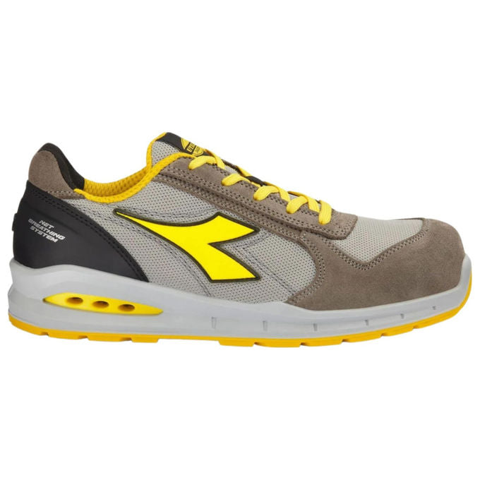 Diadora C8701 Run NET AB LOW Scarpe Antinfortunistiche Uomo S1PS Puntale Acciaio Suola Antiscivolo Resistente Olio colore Grigio Wind Alluminio