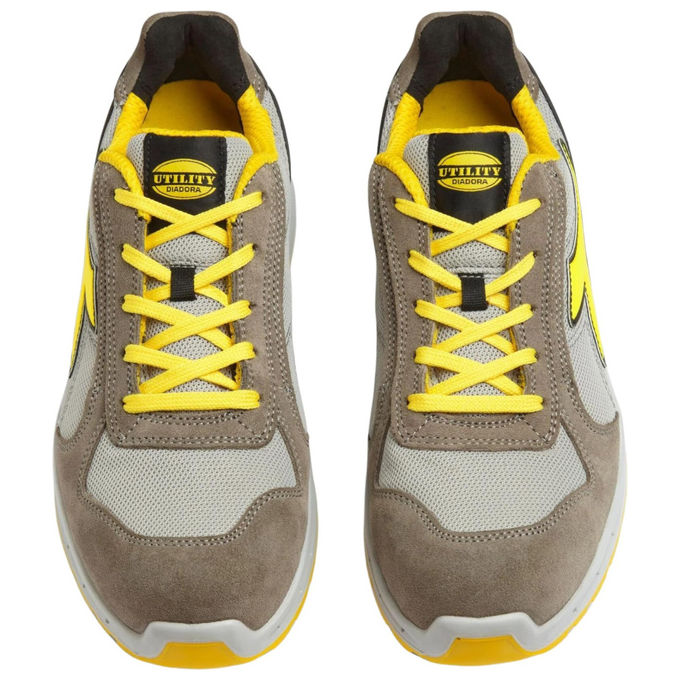 Diadora C8701 Run NET AB LOW Scarpe Antinfortunistiche Uomo S1PS Puntale Acciaio Suola Antiscivolo Resistente Olio colore Grigio Wind Alluminio
