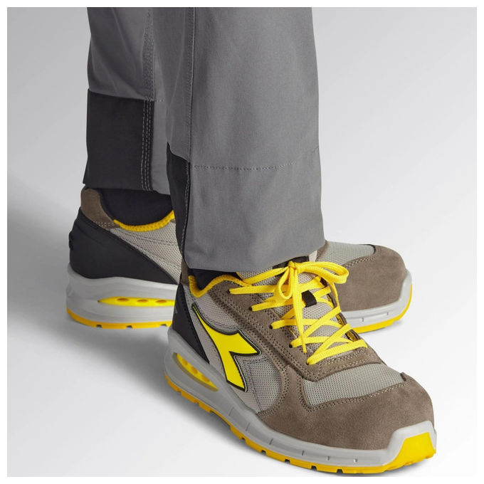 Diadora C8701 Run NET AB LOW Scarpe Antinfortunistiche Uomo S1PS Puntale Acciaio Suola Antiscivolo Resistente Olio colore Grigio Wind Alluminio