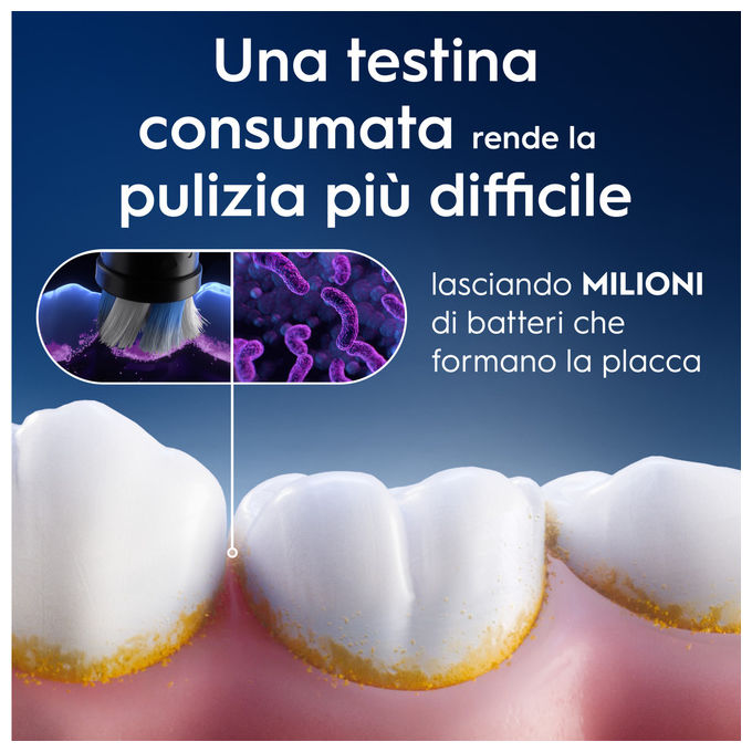 Oral-B 80782595 iO Series Radiant White Testine di Ricambio Setole Angolate 3 pz colore Nero