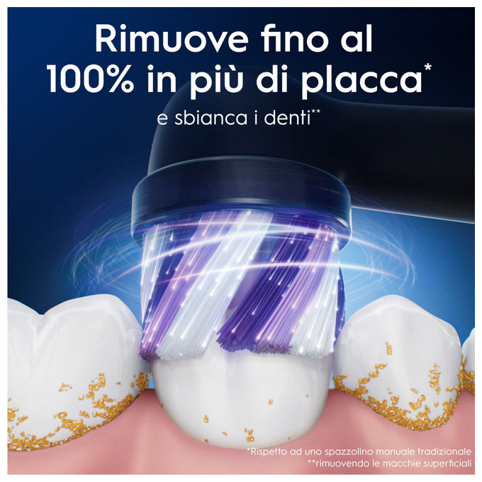 Oral-B 80782595 iO Series Radiant White Testine di Ricambio Setole Angolate 3 pz colore Nero