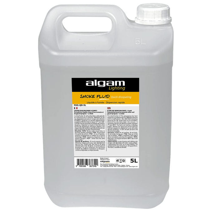 Algam Lighting, Liquido per Macchina del Fumo, 5 Litri, A Dispersione Rapida, Effetto CO2