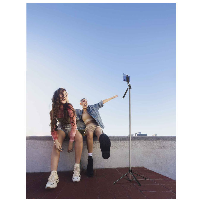 Cellularline, Selfie Stick Max, Bluetooth, Quadrapod Regolabile, Asta Telescopica 180cm, Nero