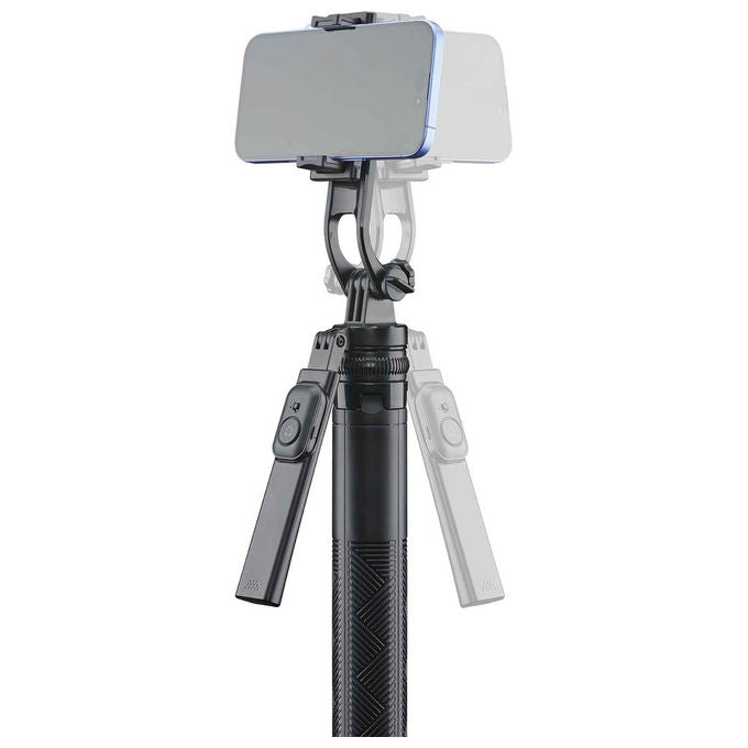 Cellularline, Selfie Stick Max, Bluetooth, Quadrapod Regolabile, Asta Telescopica 180cm, Nero