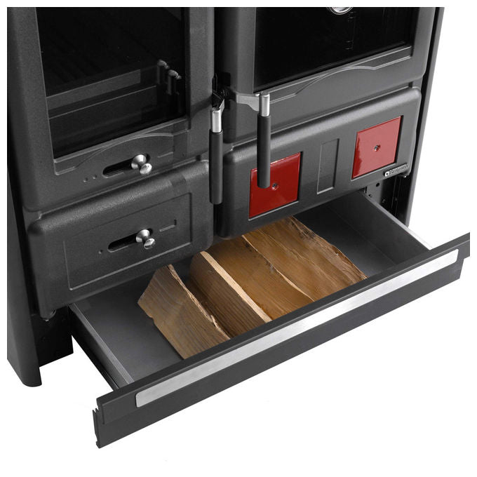LA NORDICA Stufa a Legna Rosa L 5.0 VST Steel Nero Antracite 9.5 kW
