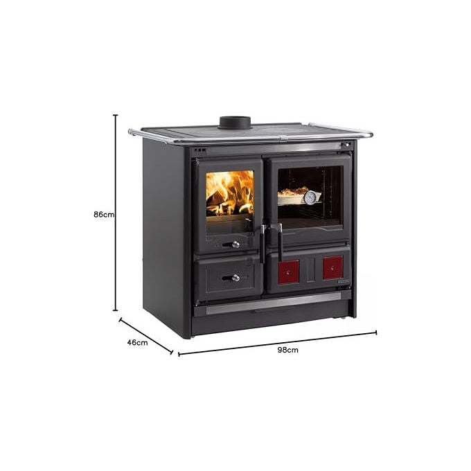 LA NORDICA Stufa a Legna Rosa L 5.0 VST Steel Nero Antracite 9.5 kW