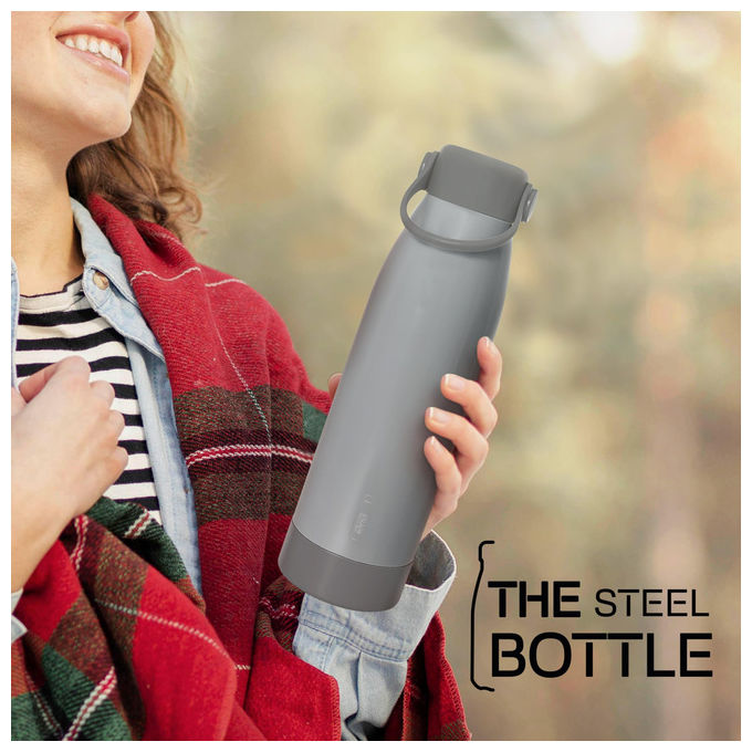 The Steel Bottle, Borraccia Termica, 500ml, Acciaio Inox, Grigio Medio
