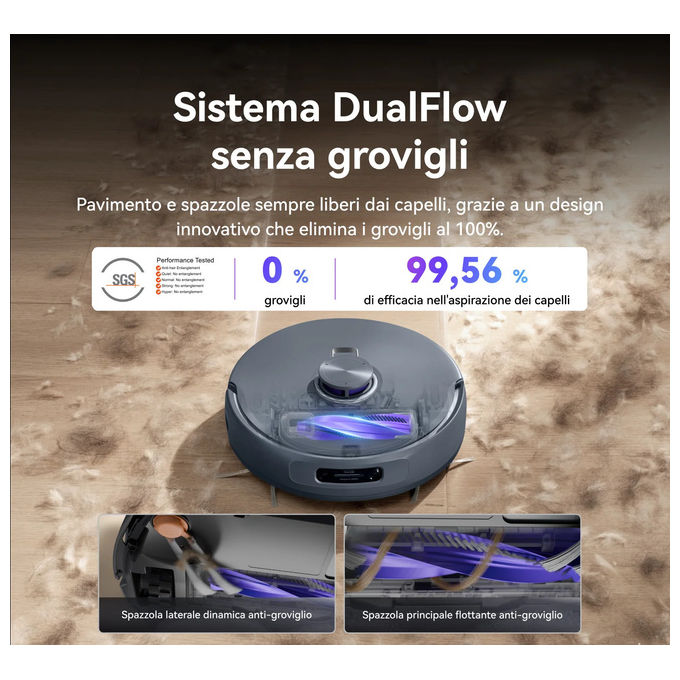 Narwal CP-ZD-A00116-00-00 Freo Z10 Ultra Robot aspirapolvere LiDAR 18000 Pa autonomia 210 min Wi-Fi mappatura 3D colore Dark Grey