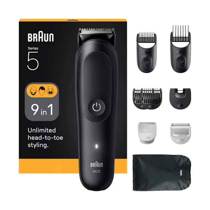 Braun AIO5540 Tagliacapelli Multigrooming Nero Ioni di Litio