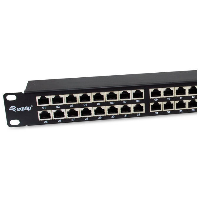 Equip 326626 Pannello Patch 48 Porte Cat.6A Schermato 1U Rack 19'' 500 MHz 10GBase-T colore Nero