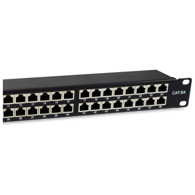 Equip 326626 Pannello Patch 48 Porte Cat.6A Schermato 1U Rack 19'' 500 MHz 10GBase-T colore Nero