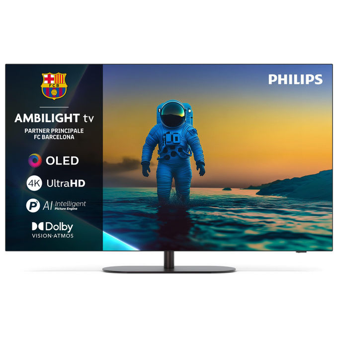 Philips 55OLED820-12 Ambilight Smart TV OLED 55'' 4K Ultra HD Google TV Dolby Vision Dolby Atmos Processore P5 AI colore Nero