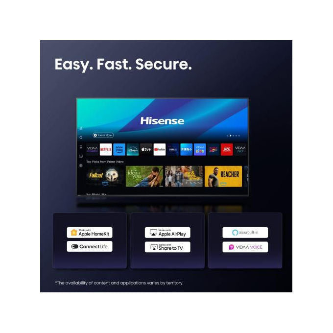Hisense 85U8Q Smart TV ULED Mini LED 85'' 4K Ultra HD 165Hz Dolby Vision IQ Dolby Atmos VIDAA U9 colore Nero