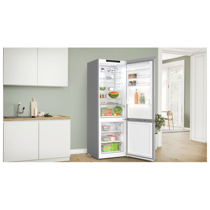 Bosch KGN492IAF Serie 4 Frigorifero Combinato Total No Frost VitaFresh XXL 203cm Acciaio colore Acciaio Anti-impronta