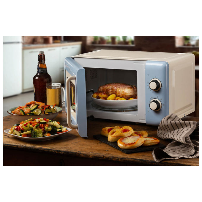 Ariete 3960 Linea Vintage Forno a microonde Solo Microonde 20 L 800 W 6 livelli Timer 30 min colore Celeste