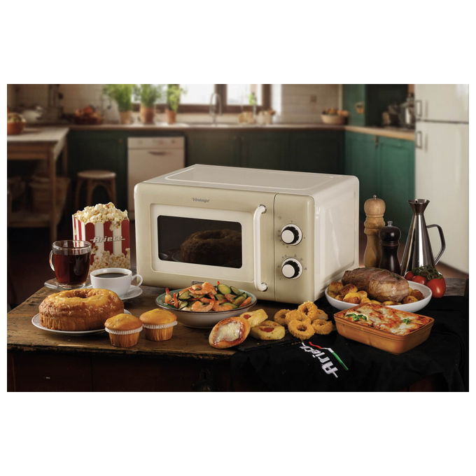 Ariete 3960 Linea Vintage Forno a microonde Solo Microonde 20 L 800 W 6 livelli Timer 30 min colore Beige