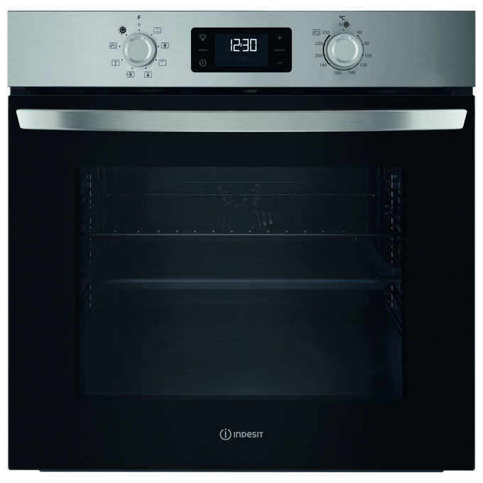 Indesit IO255HX Forno da incasso Elettrico Multifunzione 71 L Classe A 8 Funzioni Pulizia Idrolitica Grill (60x60x55 cm) colore Acciaio Inox