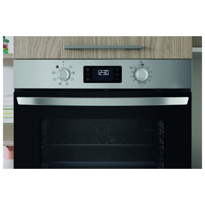Indesit IO255HX Forno da incasso Elettrico Multifunzione 71 L Classe A 8 Funzioni Pulizia Idrolitica Grill (60x60x55 cm) colore Acciaio Inox