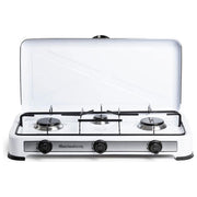 Melchioni 118360123 Minerva 3 Fornello a Gas 3 fuochi 2.9 W Acciaio Smaltato Griglia Removibile colore Bianco