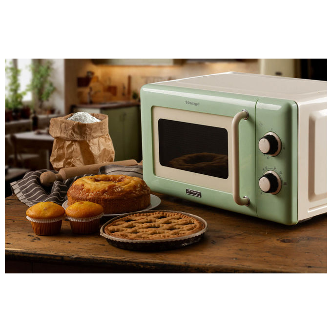 Ariete 3960 Vintage Forno a microonde Solo microonde 20 L 800W 3 funzioni 6 livelli di cottura Timer 30 min colore Verde