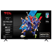 TCL 75C69K Serie C69K Smart TV QD-MiniLED 4K 75'' 144Hz Google TV Dolby Vision IQ Atmos Audio Onkyo 2.1 colore Metallico