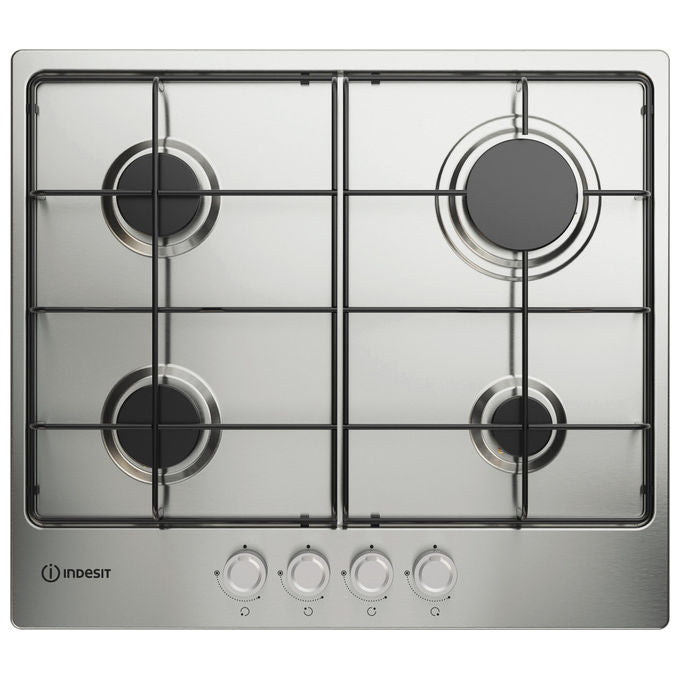 Indesit THP 642 IX-I 1 Piano cottura a gas 60 cm 4 fuochi griglie smaltate valvola sicurezza colore Inox