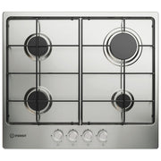 Indesit THP 642 IX-I 1 Piano cottura a gas 60 cm 4 fuochi griglie smaltate valvola sicurezza colore Inox