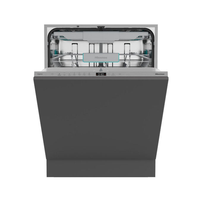 Hisense HV16C Lavastoviglie da Incasso a Scomparsa Totale 16 coperti Classe C 43dB Terzo Cesto AutoDry 6 Programmi (82x60x56 cm) colore Acciaio Inox
