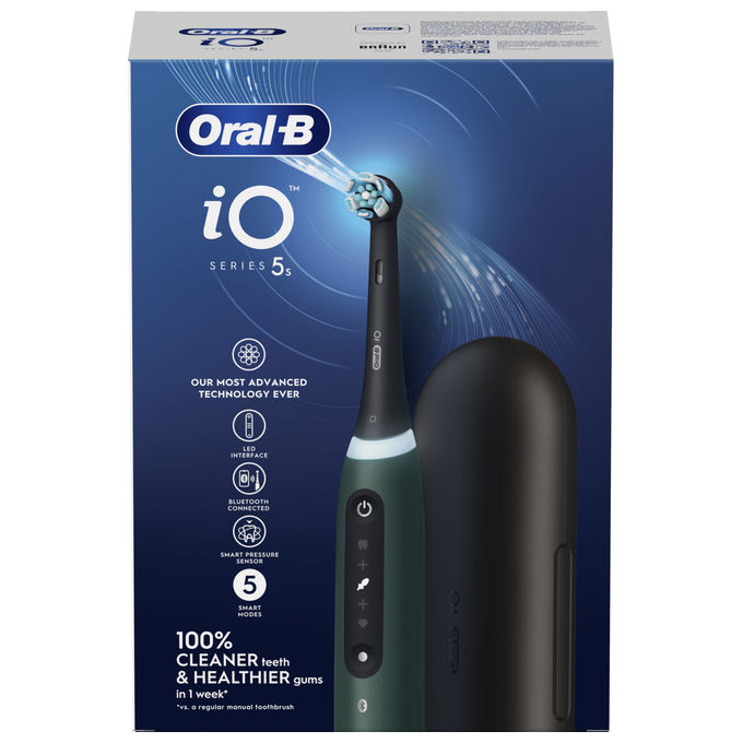 Oral-B IO5SFORESTGREEN iO Series 5S Spazzolino elettrico Rotatoria oscillante 5 modalita' Timer colore Verde