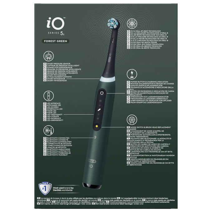 Oral-B IO5SFORESTGREEN iO Series 5S Spazzolino elettrico Rotatoria oscillante 5 modalita' Timer colore Verde