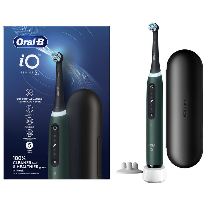 Oral-B IO5SFORESTGREEN iO Series 5S Spazzolino elettrico Rotatoria oscillante 5 modalita' Timer colore Verde