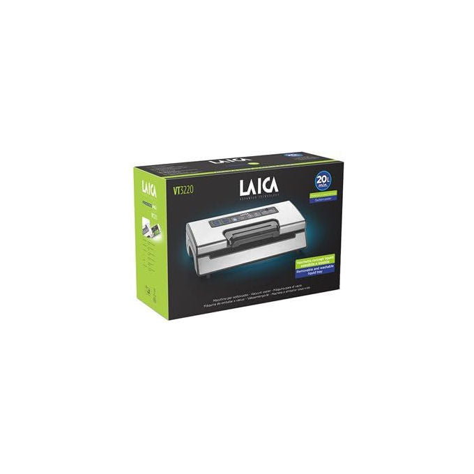 Laica VT3220 Macchina per Sottovuoto Doppia Pompa 20 L-min Doppia Barra Saldante 32 cm Funzione Marinatura Rapida Vuoto Parziale 130W