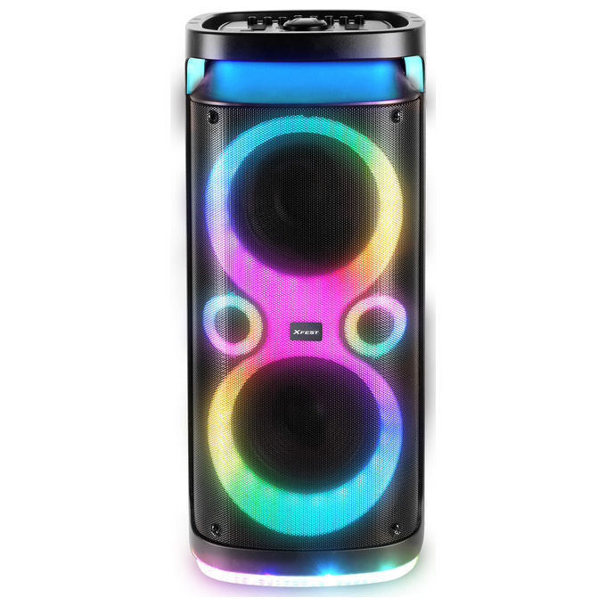 Trevi XF 3150 KB Altoparlante da Festa 130 W Bluetooth TWS Karaoke LED Telecomando colore Nero