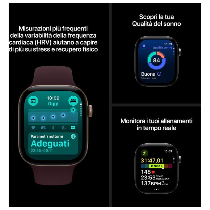 Apple MJG44QL-A Apple Watch Series 12 GPS + Cellular Cassa 42 mm in Alluminio con Cinturino Sport Oliva colore Bronzo Scuro