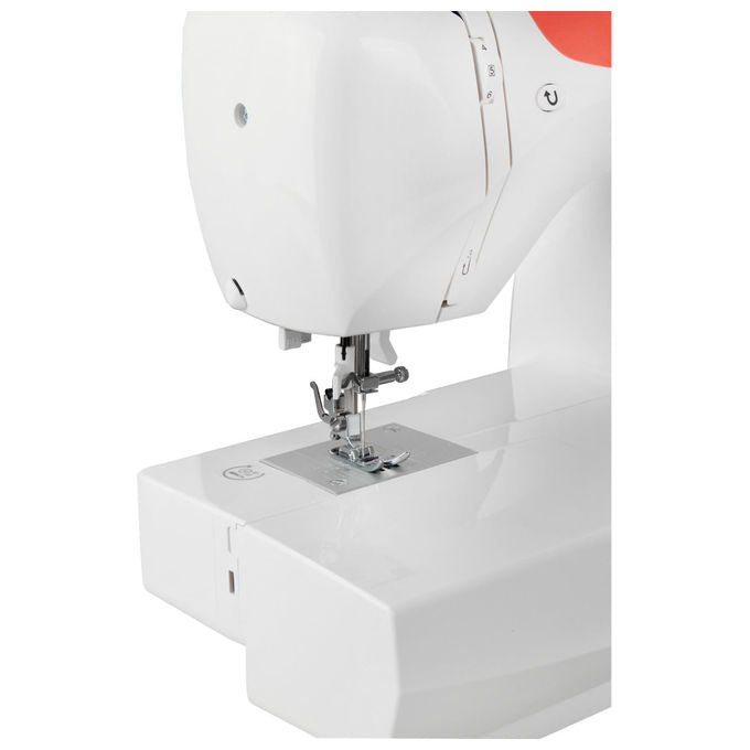 Singer macchina da cucire C5205 elettronica 80 punti display LED infila ago bianca arancio