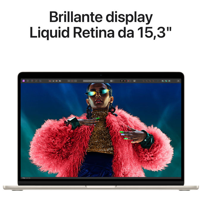Apple MXD33T-A MacBook Air 15'' Notebook Chip M3 CPU 8-core GPU 10-core 16GB 512GB SSD macOS Sonoma colore Galassia
