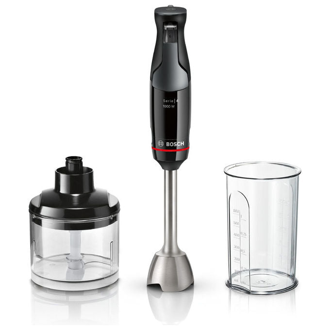 Bosch MSM4B620 Serie 4 Frullatore ad immersione ErgoMaster 1000 W 12 velocita' QuattroBlade AntiSplash colore Nero