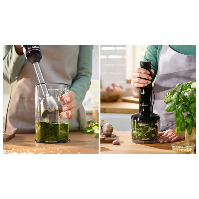 Bosch MSM4B620 Serie 4 Frullatore ad immersione ErgoMaster 1000 W 12 velocita' QuattroBlade AntiSplash colore Nero