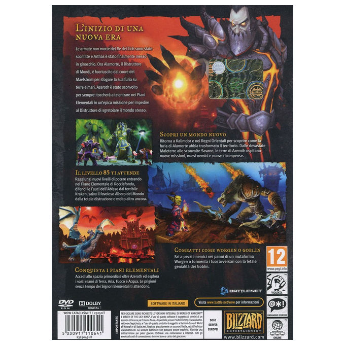 World of Warcraft Cataclysm espansione per pc in italiano edizione standard