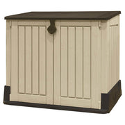 Keter 17210427 Store-It-Out MIDI Box Portattrezzi da Giardino 845 L Doppia Anta Tetto Apribile colore Beige Marrone