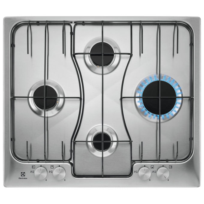Electrolux piano cottura gas 4 fuochi crosscook rgg6243lox 60 cm acciaio inox da incasso
