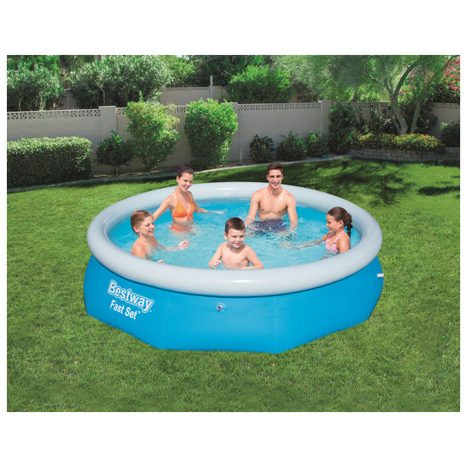 Bestway piscina gonfiabile fast set 57266 rotonda 305x76 cm 3638 l fuori terra
