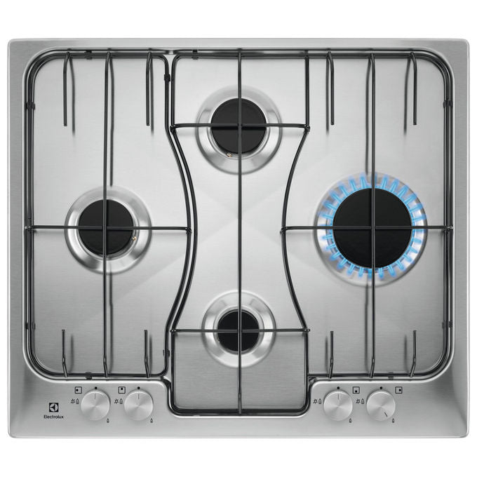 Electrolux piano cottura gas 4 fuochi crosscook 60 cm acciaio inox rgg6242lox