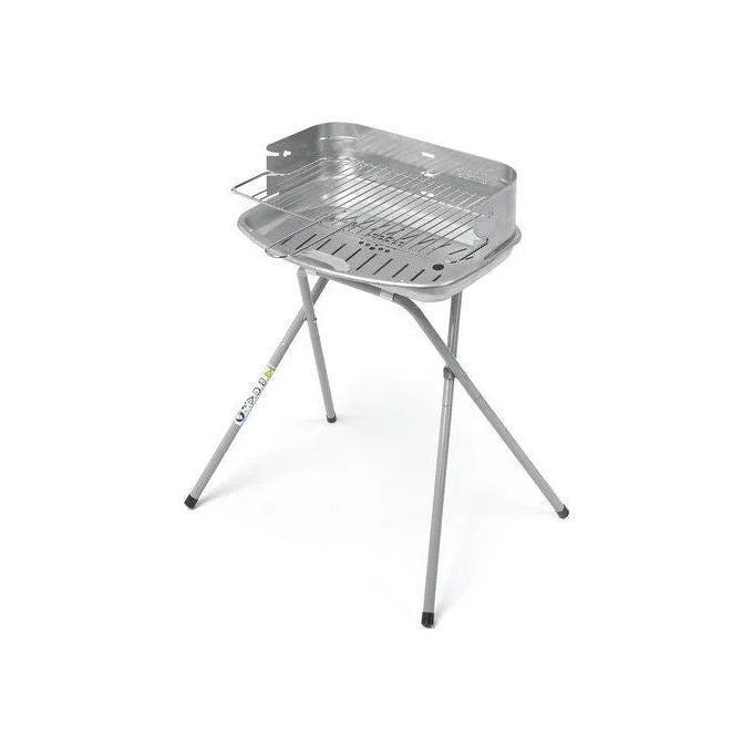 Ompagrill barbecue a carbonella acciaio alluminato argento 48x34 cm 3 posizioni 40098aluminized