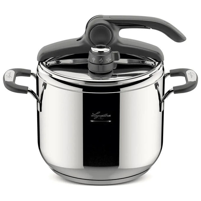 Lagostina pentola a pressione briosa 7l acciaio inox lagoeasyup manici silicone 22cm