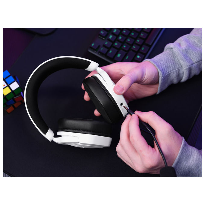 Trust cuffie gaming gxt492w carus bianche over ear multipiattaforma microfono removibile